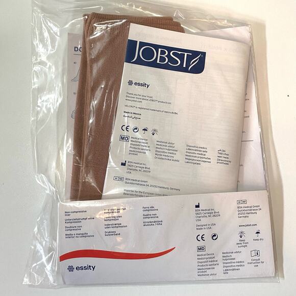 Jobst Farrow Wrap Liner Knee High Sock Non Compressive Liner 76666-21 Tan - Picture 2 of 4